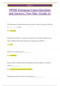 PPME European Union Questions  and Answers | New One | Grade A+