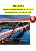 TEST BANK For College Accounting, 17th Edition by David Haddock, John Price, Chapters 1 - 30 Verified Newest Version