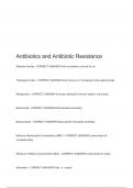 Antibiotics and Antibiotic Resistance Questions with 100% Actual correct answers | verified | latest update | Graded A+ | Already Passed | Complete Solution 2024 - 2025