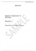 Solution Assignment 01 DSC1630 Semester 1  Department of Decision Sciences