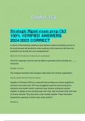 Strategic Mgmt exam prep Ch3 100% VERIFIED ANSWERS 2024/2025 CORRECT