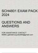 SCH4801 Exam pack 2024(Questions and answers)