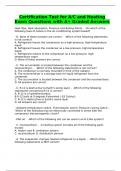 Certification Test for A/C and Heating Exam Questions with A+ Graded Answers