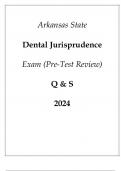 Arkansas State Dental Jurisprudence Exam (Pre-Test Review) Q & S 2024