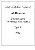 MedCA Medical Assistant All Domains Practice Exam(Comprehensive Knowledge Base Review) Q & S