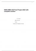 SNHU MBA 530 Final Project 2024 with complete solution