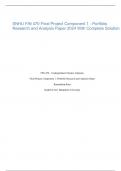  SNHU FIN 470 Final Project Component 1 - Portfolio Research and Analysis Paper 2024 With Complete Solution