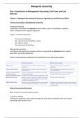 Samenvatting -  Managerial Accounting (010366)
