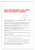 ISSA - BODYBUILDING - UNIT 1 TEST WITH THE CORRECT ANSWERS