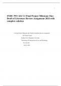 SNHU PSY 624 3-2 Final Project Milestone One: Draft of Literature Review-Assignment 2024 with complete solution