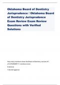 Oklahoma Board of Dentistry Jurisprudence / Oklahoma Board of Dentistry Jurisprudence Exam Review Exam Review Questions with Verified Solutions