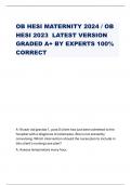 OB HESI MATERNITY 2024 / OB HESI 2023 LATEST VERSION GRADED A+ BY EXPERTS 100% CORRECT