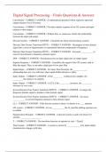 Digital Signal Processing – Finals Questions & Answers