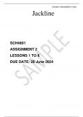 SCH4801 ASSIGNMENT 2 LESSONS 1 TO 8 DUE DATE: 26 June 2024 at 18:00