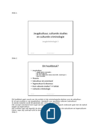 jeugdcriminologie 3: jeugdcultuur