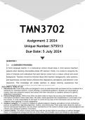 TMN3702 Assignment 3 (ANSWERS) 2024 - DISTINCTION GUARANTEED