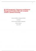 SE 345 Assignment- Classroom and Behavior Management Portfolio 2024 with complete solution; Ashford University