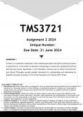 TMS3721 Assignment 2 (ANSWERS) 2024 - DISTINCTION GUARANTEED