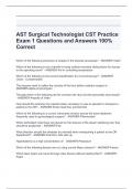 AST Surgical Technologist CST Practice Exam 1 Questions and Answers 100% Correct