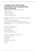 NURSING DOCUMENTATION QUESTIONS AND ANSWERS WITH SOLUTIONS 2024