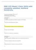ENG 225 Week 2 Quiz 2024 with complete solution; Ashford University