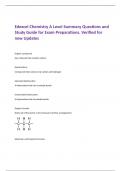 Edexcel Chemistry A Level Summary Questions and  Study Guide for Exam Preparations. Verified for  new Updates