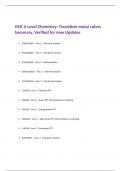 OCR A Level Chemistry: Transition metal colors Summary. Verified for new Updates 