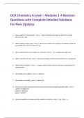 OCR Chemistry A-Level - Modules 1-4 Revision  Questions with Complete Detailed Solutions  For New Updates