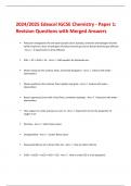 2024/2025 Edexcel IGCSE Chemistry - Paper 1:  Revision Questions with Merged Answers