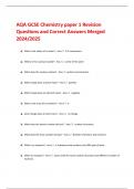 AQA GCSE Chemistry paper 1 Revision  Questions and Correct Answers Merged  2024/2025