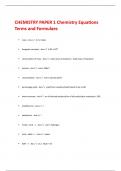 CHEMISTRY PAPER 1 Chemistry Equations  Terms and Formulaes