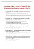 Chemistry - Paper 1: Summary Questions and  Detailed Answers for Exam Revision Practices