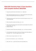 AQA GCSE Chemistry Paper 2 Exam Questions  with Complete Solutions 2024/2025