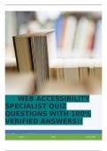 WEB ACCESSIBILITY SPECIALIST QUIZ QUESTIONS WITH 100% VERIFIED ANSWERS!!