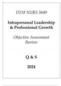 (WGU D218) NURS 3600 Intrapersonal Leadership & Professional Growth Objective Assessment Review