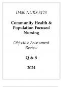 (WGU D450) NURS 3123 Community Health & Population Focused Nursing Objective Assessment