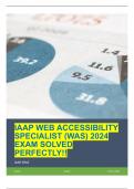 IAAP WEB ACCESSIBILITY SPECIALIST (WAS) 2024 EXAM SOLVED PERFECTLY!!