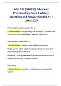 NSG 533 (NSG533) Advanced Pharmacology Exam 1 Wilkes | Questions and Answers Graded A+ | Latest 2024