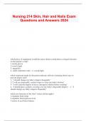   Nursing 214 Skin, Hair and Nails Exam Questions and Answers 2024
