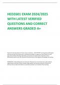 HED2601 EXAM 2024/2025  WITH LATEST VERIFIED  QUESTIONS AND CORRECT  ANSWERS GRADED A+