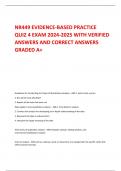 NR449 EVIDENCE-BASED PRACTICE  QUIZ 4 EXAM 2024-2025 WITH VERIFIED  ANSWERS AND CORRECT ANSWERS  GRADED A+