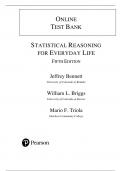 Test Bank for Statistical Reasoning for Everyday Life, 5th edition by Jeff Bennett, William Briggs, Mario Triola||All Chapters||Latest & Updated Version 2024 A+