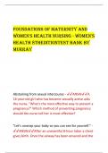 Foundations oF Maternity and  WoMen's HealtH nursing - WoMen's  HealtH 8tHeditiontest Bank By  Murray