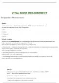 VITAL SIGNS MEASUREMENT QUESTIONS AND WELL-DETAILED EXPLANATIONS/RATIONALE ANSWERS