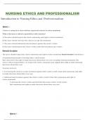NURSING ETHICS AND PROFESSIONALISM QUESTIONS AND WELL-DETAILED EXPLANATIONS/RATIONALE ANSWERS