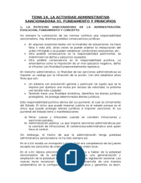 Tema 14. La actividad administrativa sancionadora: Fundamento y principios