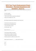 NYS Tow Truck Endorsement Exam Simulator / Revised Questions and Answers / Sure A+