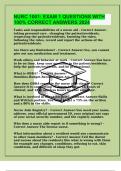 NURC 1001: EXAM 1 QUESTIONS WITH 100% CORRECT ANSWERS 2024 