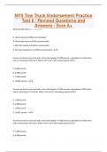 NYS Tow Truck Endorsement Practice Test 6 / Revised Questions and Answers / Sure A+