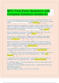 WCC Final Exam Questions with Complete Solutions Graded A+